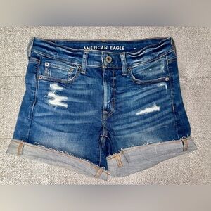 American Eagle Outfitters Distressed Blue Jean Shorts